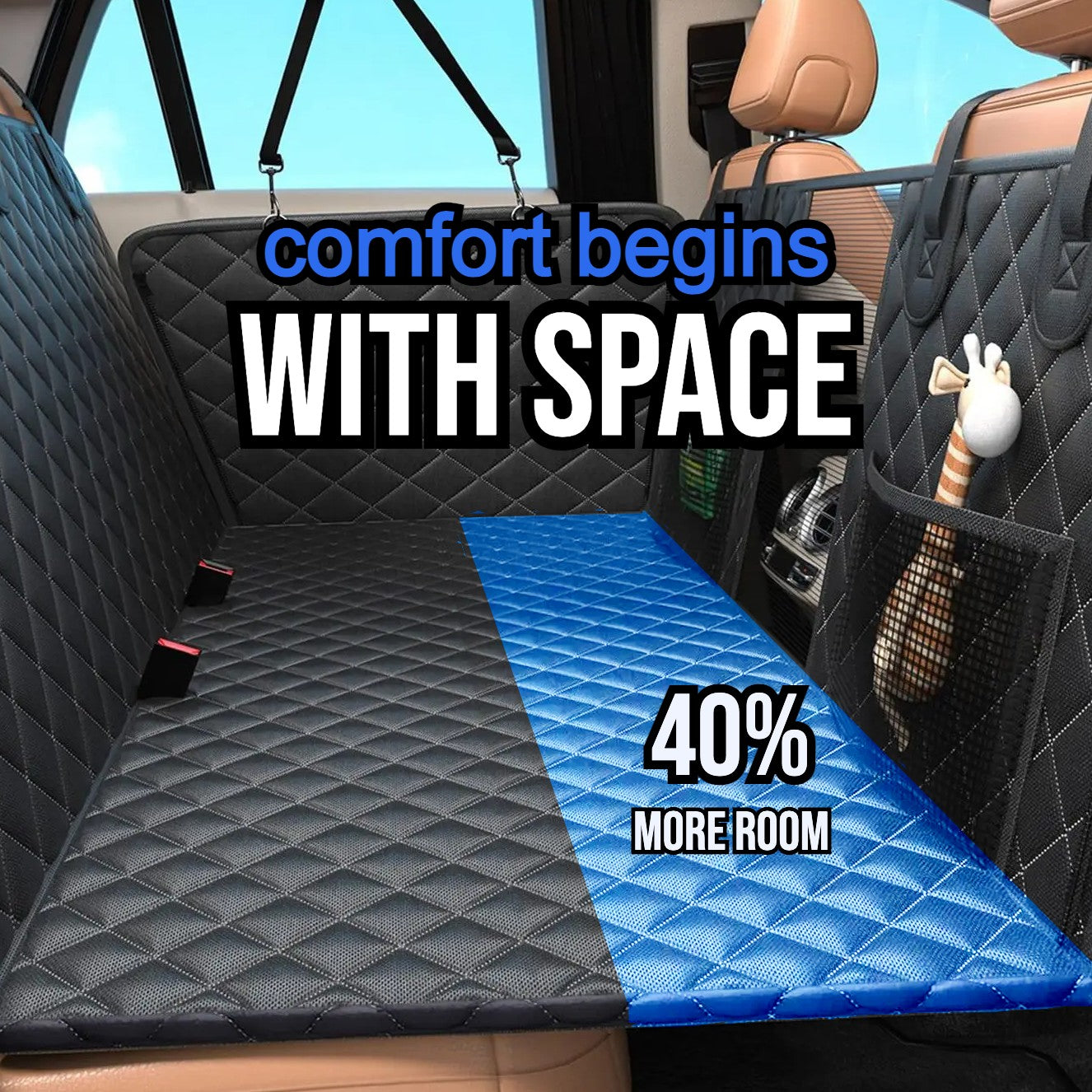 Lyxoraa RoverRest™ — Premium Hard-Bottom Back Seat Extender